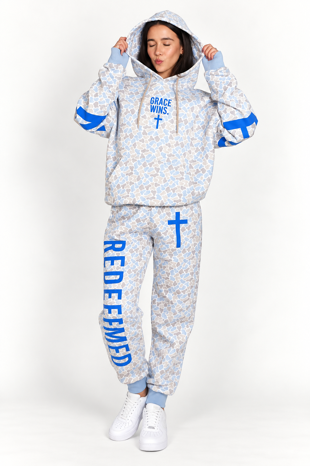 Blue Camo Jogger Set